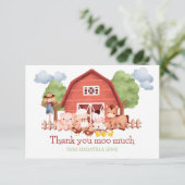 Red Barn Farm Danke Karte (Stehend Vorderseite)