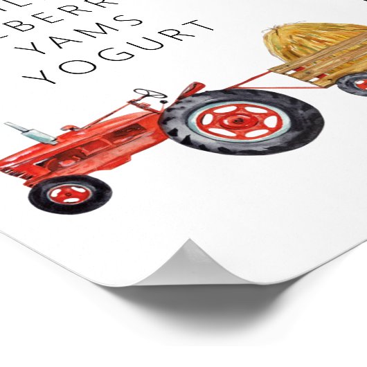 Red Barn | Farm First Birthday Meilenstein Poster (Ecke)