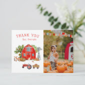 Red Barn | Farm Thema Geburtstag Danke Karte (Stehend Vorderseite)