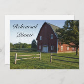 Red Barn Fence Country Hochzeit Probe Dinner Einladung (Vorne/Hinten)