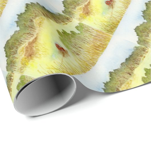 Red Barn Geschenkpapier (Rolleneckpunkt)