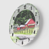 Red Barn Große Wanduhr (Winkel)