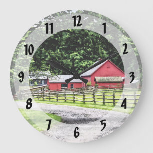 Red Barn Große Wanduhr