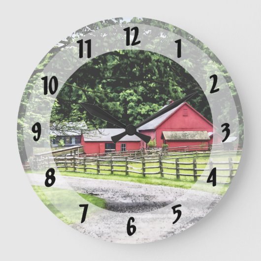 Red Barn Große Wanduhr (Vorderseite)