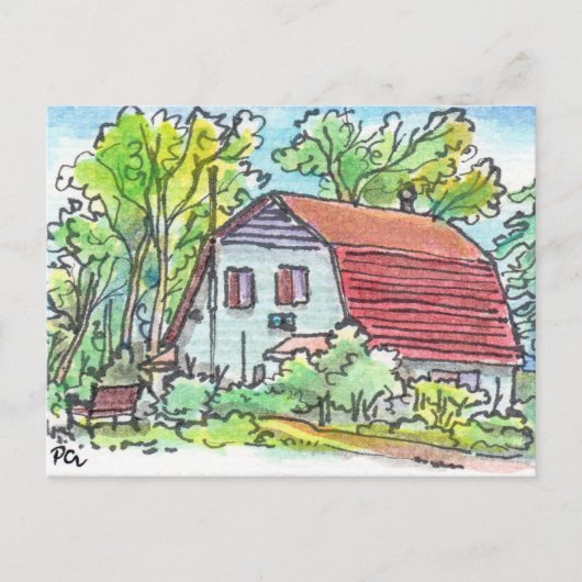 Red Barn House Postkarte (Vorderseite)
