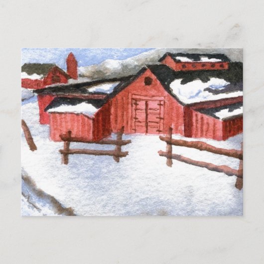 "Red Barn" Landstraßen Postkarte (Vorderseite)