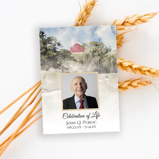 Red Barn on Hill Country Farm Feier des Lebens Einladung