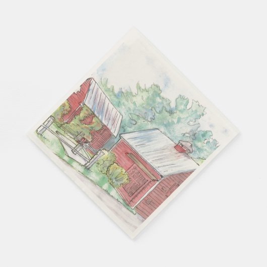 Red Barn Paper Napkin für Party Serviette (Ecke)
