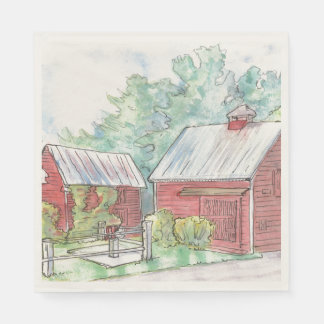 Red Barn Paper Napkin für Party Serviette