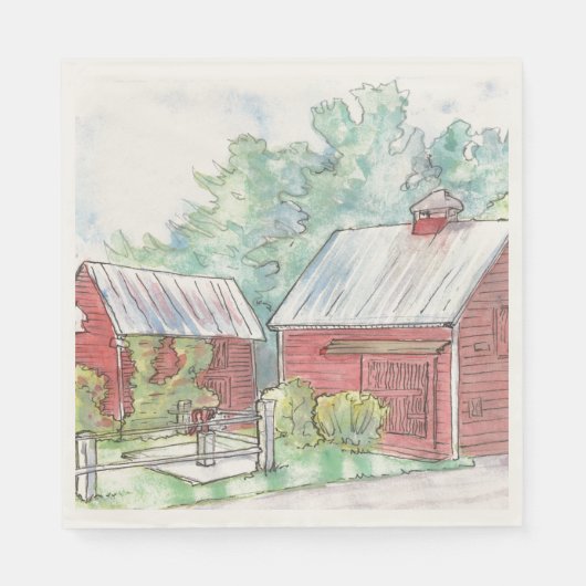 Red Barn Paper Napkin für Party Serviette (Vorderseite)