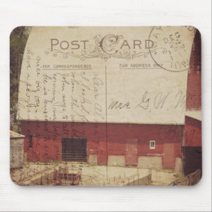 Red Barn Postcard Digital Art Mousepad