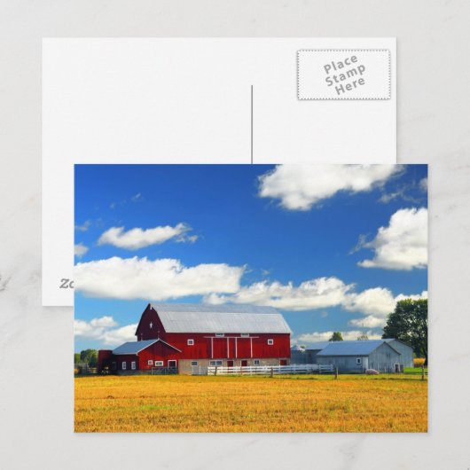 Red Barn Postkarte (Vorne/Hinten)