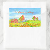 Red Barn Pumpkin Patch Herbst Grüße Rechteckiger Aufkleber (Tasche)