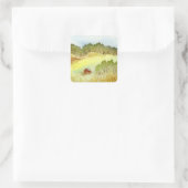 Red Barn Quadratischer Aufkleber (Tasche)