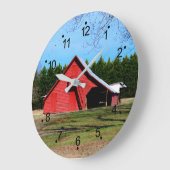 Red Barn Shed Large Clock Große Wanduhr (Winkel)