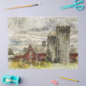 Red Barn Silo's auf einer verzweigten Farm Seidenpapier (Basteln)