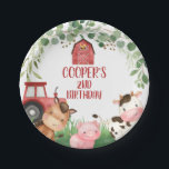 Red Barn Traktor Farm Geburtstagspartei Papierplat Pappteller<br><div class="desc">Red Barn Traktor Farm Geburtstagsparty Plate Sweet Red Farm Geburtstagsparty-Platte mit einem roten Stall und Traktor,  sowie Esel,  Schwein,  Kuh und schöne meist eucalyptus Blattwerk.</div>