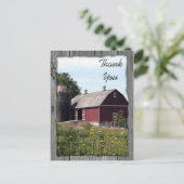 Red Barn und Silo Country Vielen Dank Postkarte (Stehend Vorderseite)