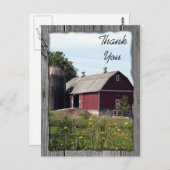 Red Barn und Silo Country Vielen Dank Postkarte (Vorne/Hinten)