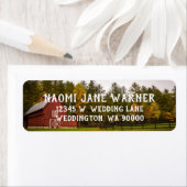 Red Barn Wedding Rücksendeadressen-Aufkleber (Insitu)