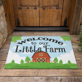 Red Barn Willkommen in unserer kleinen Farm Door M Fußmatte