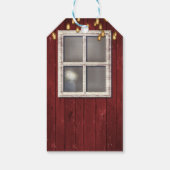 Red Barn Window & Lights Rustic Country Gefallen Geschenkanhänger (Rückseite)