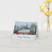 Red Barn Winter Scene Weihnachtskarte Karte (Gelbe Blume)