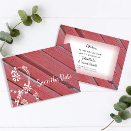 Red Barn Wood Country Hochzeit Save the Date