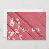 Red Barn Wood Country Hochzeit Save the Date (Vorderseite)