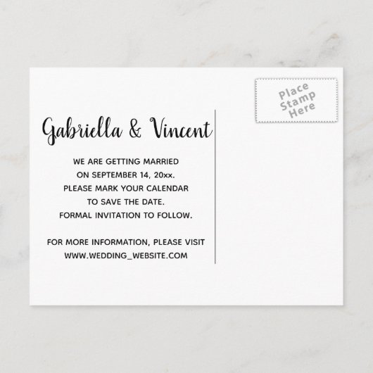 Red Barn Wood Ranch Hochzeit speichern das Datum Ankündigungspostkarte (Rückseite)