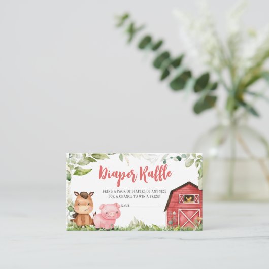 Red Barnyard Farm Baby Duschkabine Windelwanne Begleitkarte (Stehend Vorderseite)