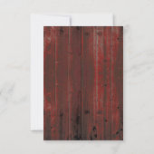 Red Barod Wood Rustic Sunflower Wedding RSVP Karte (Rückseite)