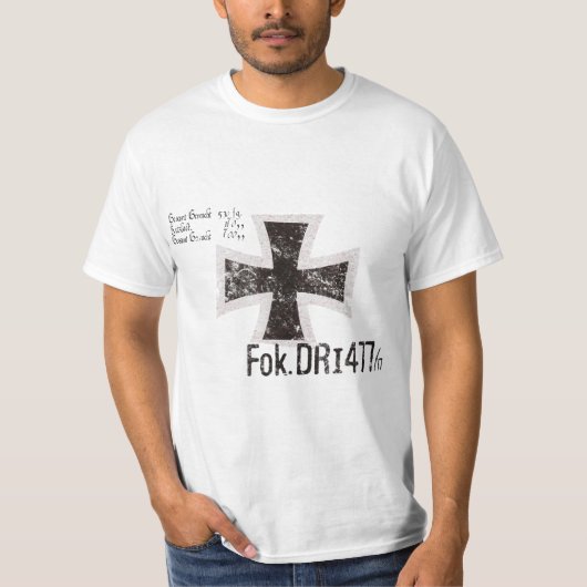 Red Baron Fokker DR1 Triplane Vintage Insignien T-Shirt (Vorderseite)