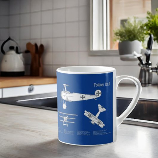 Red Baron Fokker Dr.1 - Airplane Blueprint ABD Kaffeetasse