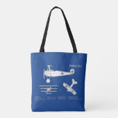 Red Baron Fokker Dr.1 - Airplane Blueprint ABD Tasche (Rückseite)
