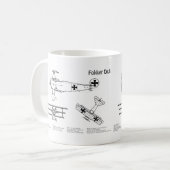 Red Baron Fokker Dr.1 - Airplane Blueprint BD Kaffeetasse (Vorderseite Links)