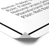 Red Baron Fokker Dr.1 - Airplane Blueprint BD Poster (Ecke)