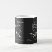 Red Baron Fokker Dr.1 - Airplane Blueprint PD Kaffeetasse (Mittel)