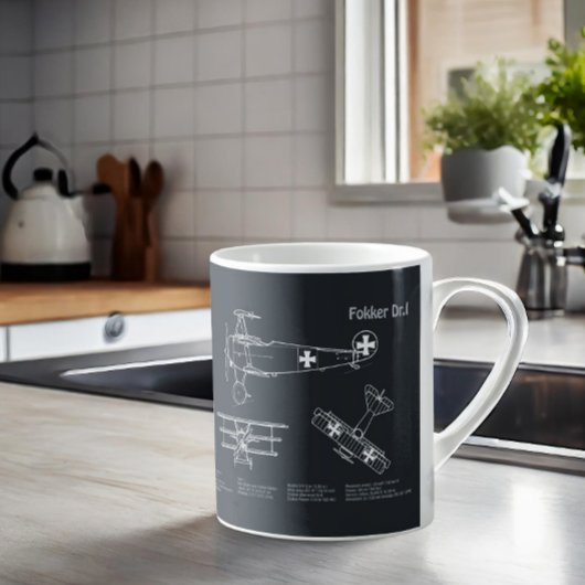 Red Baron Fokker Dr.1 - Airplane Blueprint PD Kaffeetasse