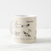 Red Baron Fokker Dr.1 - Airplane Blueprint SD Kaffeetasse (Vorderseite Links)