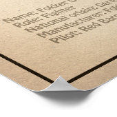 Red Baron Fokker Dr.1 - Airplane Blueprint SD Poster (Ecke)