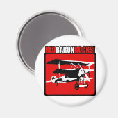 Red Baron Rocks! Magnet (Vorderseite/Rückseite)