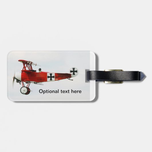 Red Baron Triplane  Gepäckanhänger (Rückseite horizontal)