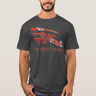 Red Baron Triplane  Gift Distressed Effect T-Shirt