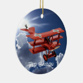 Red Baron's Fokker Triplane Keramik Ornament (Rechts)