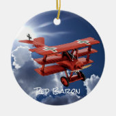 Red Baron's Fokker Triplane Keramik Ornament (Vorne)
