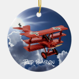 Red Baron's Fokker Triplane Keramik Ornament