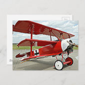 Red Barons Triplane Postkarte (Vorne/Hinten)