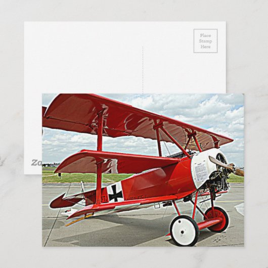 Red Barons Triplane Postkarte (Vorne/Hinten)