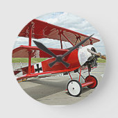 Red Barons Triplane Runde Wanduhr (Vorderseite)